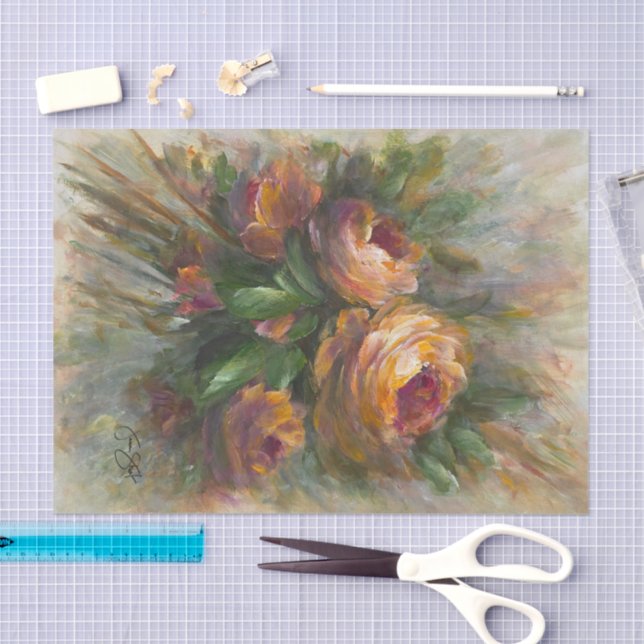 Papel De Seda 315 Rosas  (Arte )