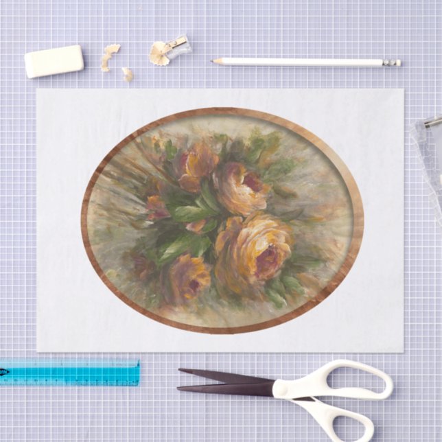 Papel De Seda 315 Rosas oval (Arte )