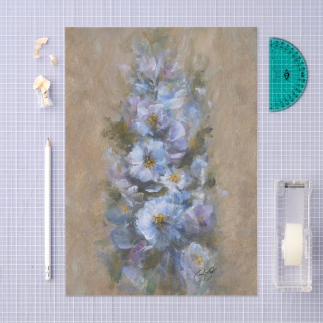 Papel De Seda 322 Azul e branco (Arte )