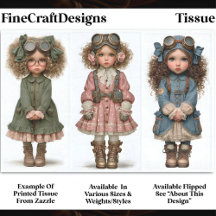 3 Bonecas de Menina Steampunk, Decoupage Vintage D