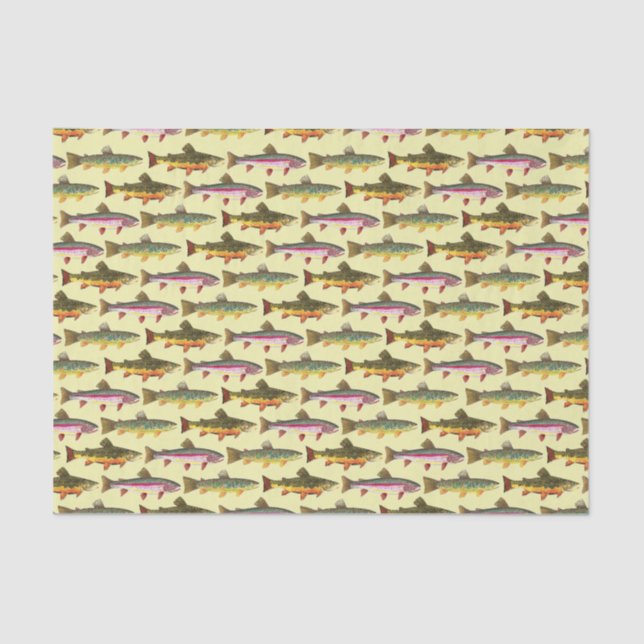 Papel De Seda 3 Bonitas Trutas - Brook, Rainbow, Brown (Frente )