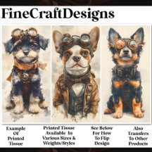 3 Cachorros Steampunk Fofos Grupo 2 CB5 Decoupage