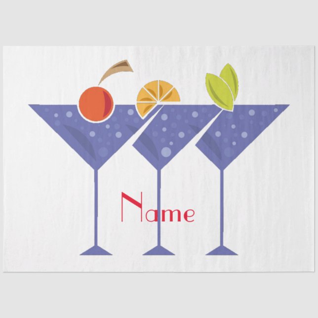 Papel De Seda 3 Cocktails Martini Thunder_Cove (Frente )