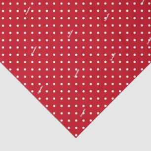 Papel De Seda 3 Folhas de tecidos, Nome em Bolinhas Vermelhas e 