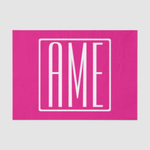 Papel De Seda 3 Iniciais Monograma   Branco A Quente