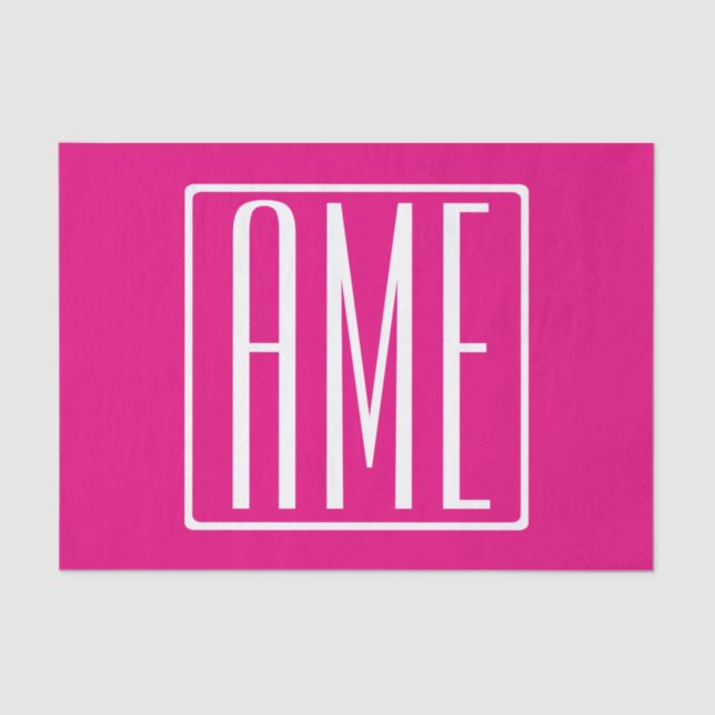 Papel De Seda 3 Iniciais Monograma | Branco A Quente (Frente )