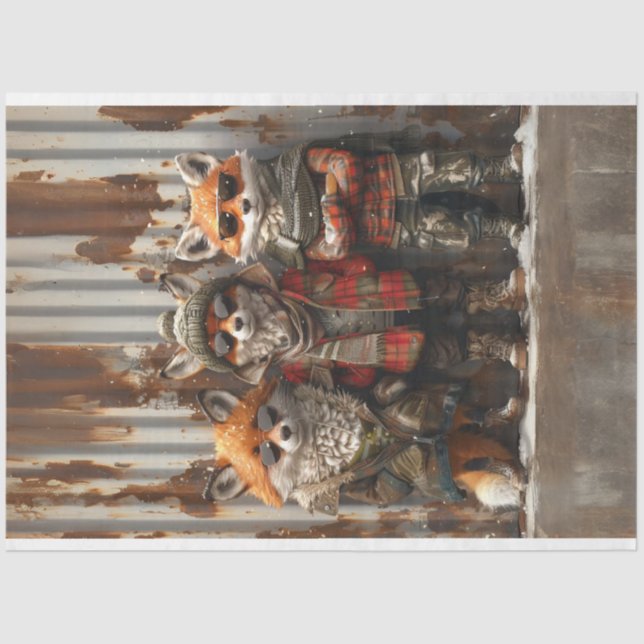 Papel De Seda 3 Red Fox Urban Frontier Boys Decoupage (Frente )