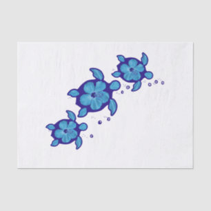 Papel De Seda 3 tartarugas azuis de Honu