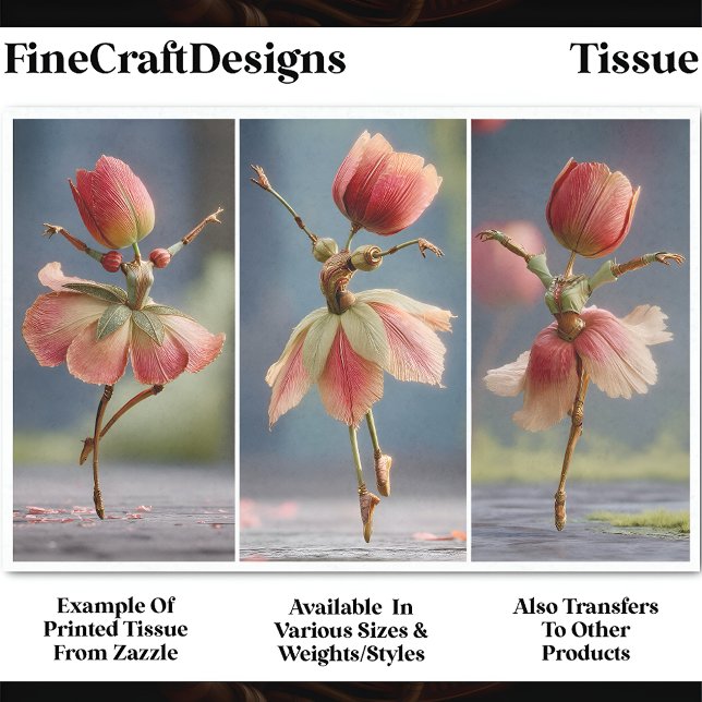 Papel De Seda 3 Tulip Flower Ballerinas, Pink DJ5L Decoupage (Criador carregado)