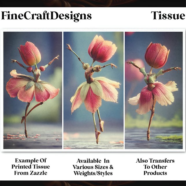 Papel De Seda 3 Tulip Flower Ballerinas, Pink DJ5LF Decoupage (Criador carregado)