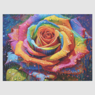 Papel De Seda 3d Belo Rosa do Arco-Íris
