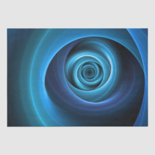 Papel De Seda 3D Cores Azuis Espirais Modernas Abstrato de Arte 
