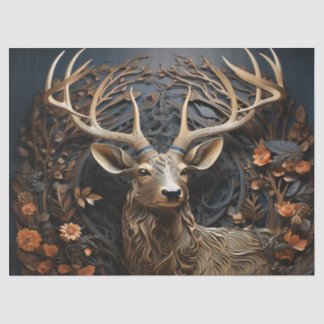 Papel De Seda 3d Grande Desligamento Russo de Veados do Antler B
