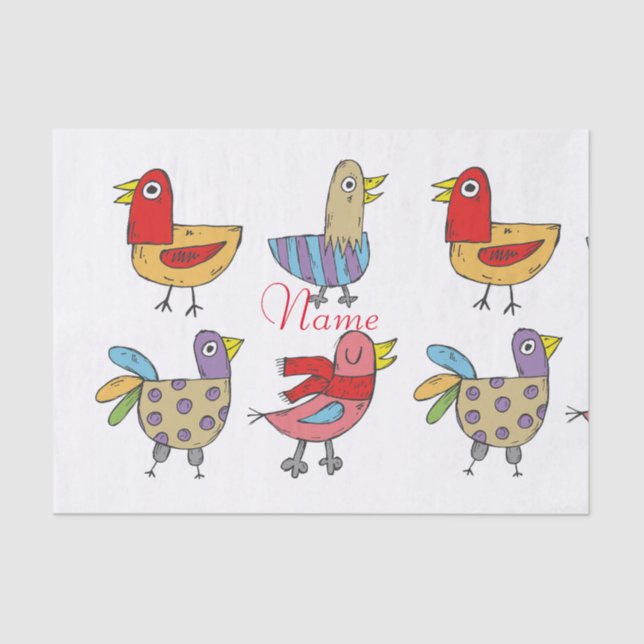Papel De Seda 4 Aves Engraçadas Thunder_Cove (Frente )