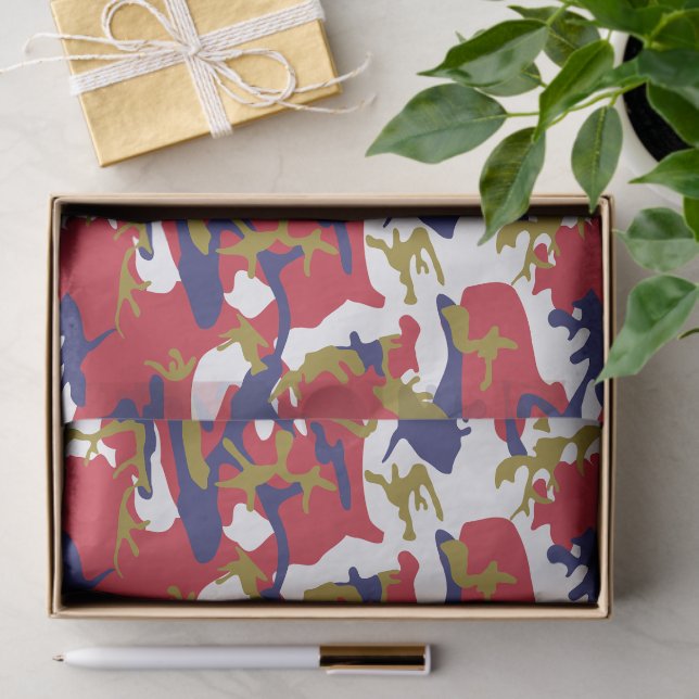 Papel De Seda 4th of July, Independence day, Camouflage Gold (Presente)