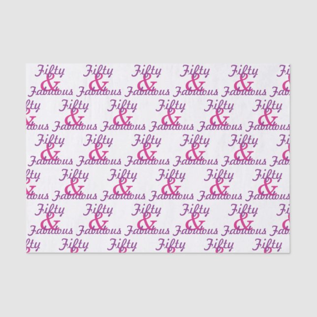 Papel De Seda 50 & 50th aniversário fabuloso (Frente )