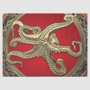 Papel De Seda [600] Octopus Dourado Sagrado na Postura Defensiva