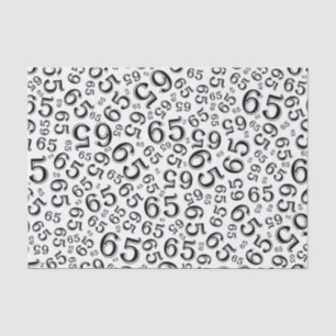 Papel De Seda 65º Aniversário - Padrão de Número Aleatório