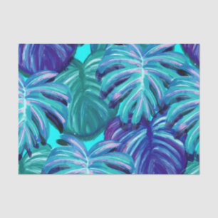 Papel De Seda A aguarela tropical sae do roxo do verde azul