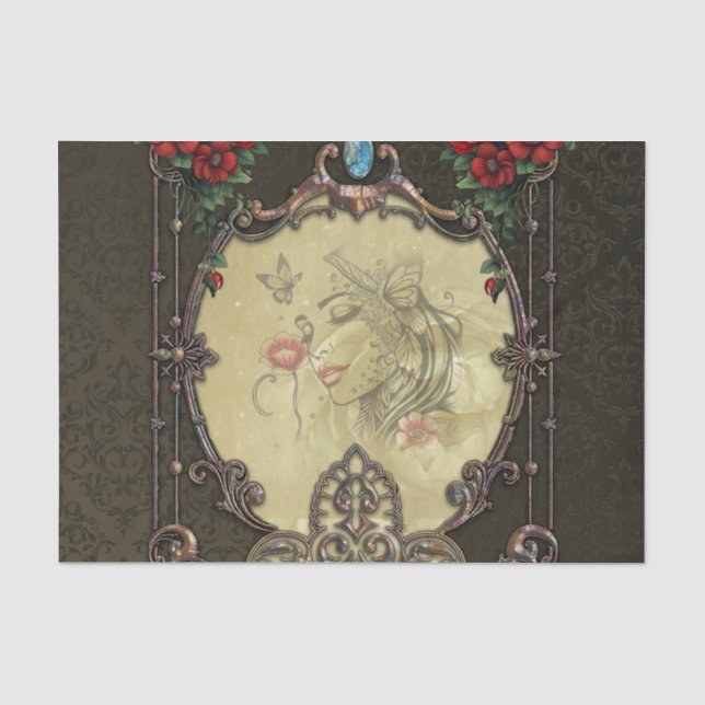 Papel De Seda A armação ostenta um design opulente (Frente )