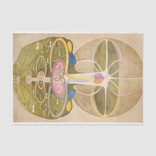Papel De Seda A árvore do conhecimento de Hilma af Klint (Frente )