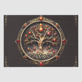 Papel De Seda A árvore ouro da vida do misticismo.