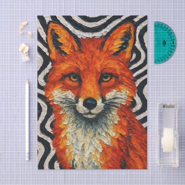 Papel De Seda A beautiful red fox decoupage (Arte )