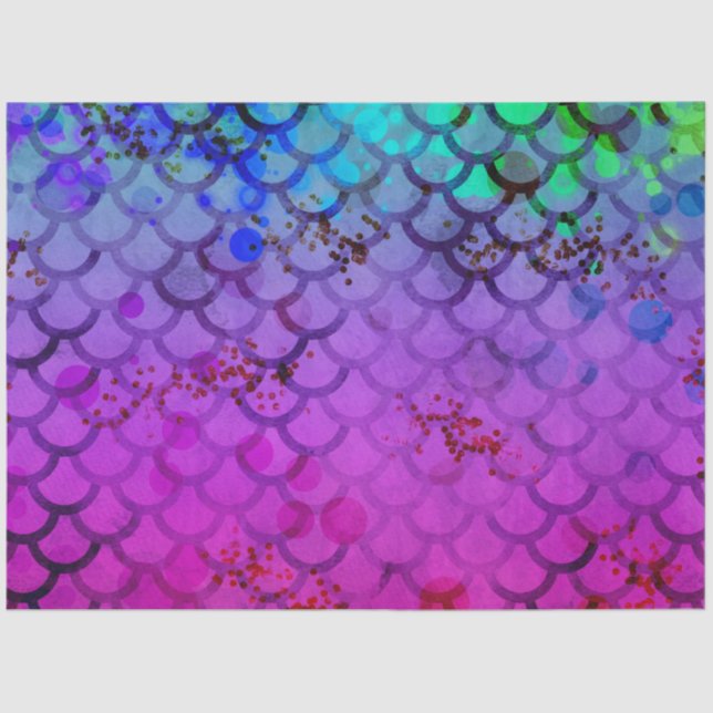 Papel De Seda A Bokeh Mermaid Series Design 1 (Frente )
