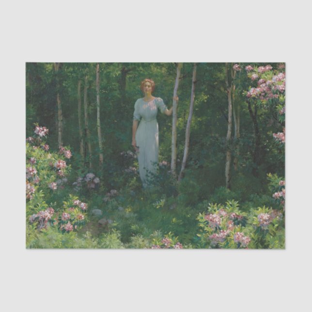 Papel De Seda A borda da floresta por Charles Courtney Curran (Frente )