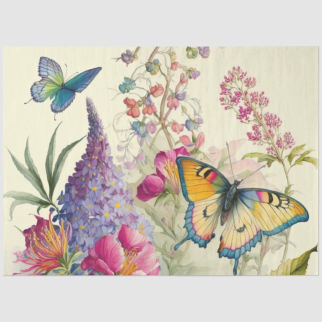 Papel De Seda A Butterfly Garden Series Design 14 (Frente )
