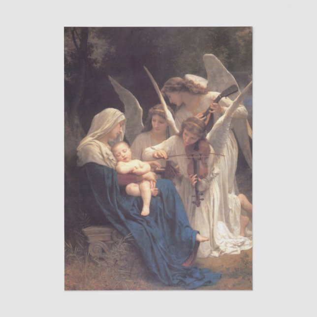 Papel De Seda A Canção dos Anjos por William Bouguereau (Frente )