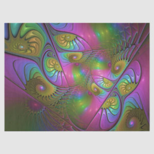 Papel De Seda A Colorida Arte Abstrata Fractal Trippy Luminosa