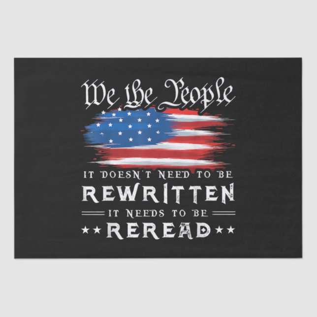 Papel De Seda A Constituição dos EUA sobre a bandeira dos EUA pr (Frente )