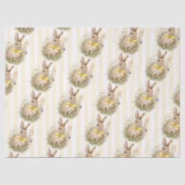 Papel De Seda A cute little Floral Bunny Yellow Bow Baby Shower 