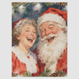 Papel De Seda A Cute Mr and Mrs Claus Christmas