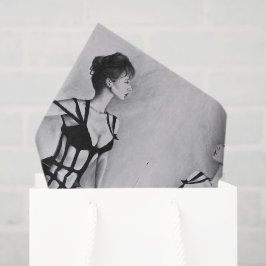 Papel De Seda A Dama Mulher Sexy Vestido Preto Retrato Arte