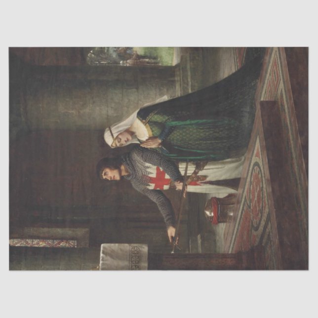 Papel De Seda A Dedicação (Cavaleiro Medieval e Sua Dama) (Frente )