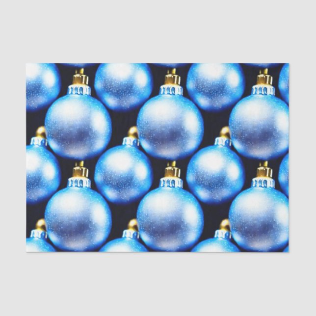Papel De Seda A Design 2 da Série de Natal Azul e Prateada (Frente )