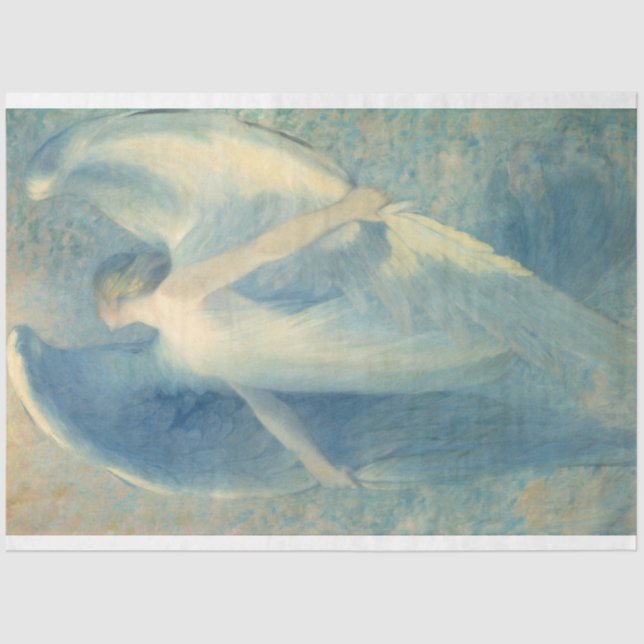 Papel De Seda A Desnuvem Azul Angel Vintage (Frente )