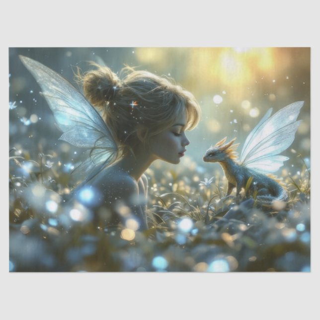 Papel De Seda A Fada e seu dragão de estimação (Frente )