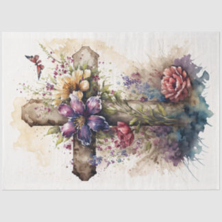 Papel De Seda A Floral Cross Series Design 9