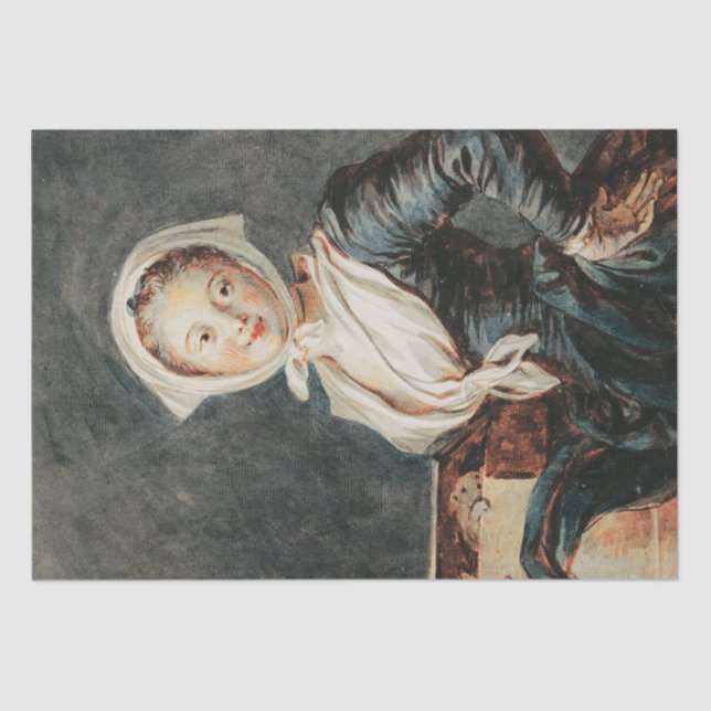 Papel De Seda A Garota com o Marmot de Fragonard (Frente )