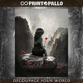 Papel De Seda A garotinha e a flor. Bela nos salve