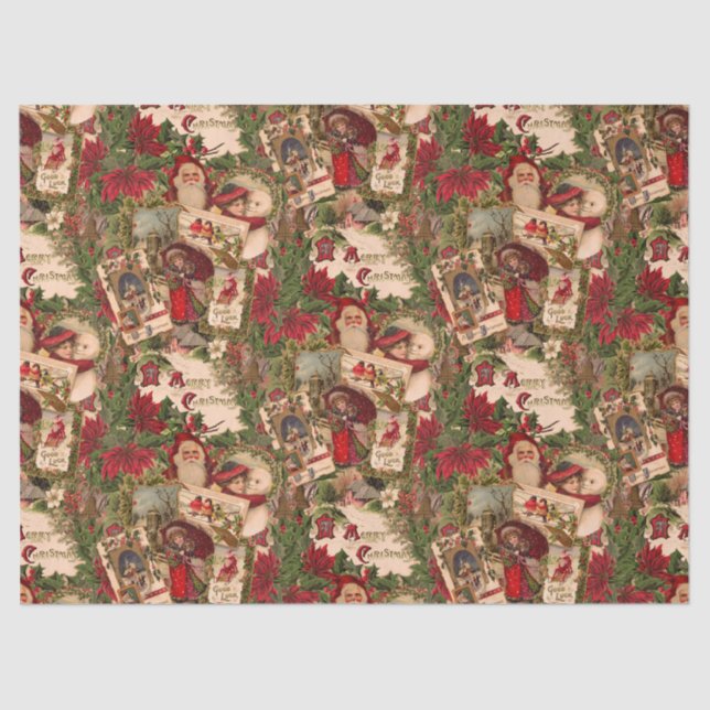 Papel De Seda A Jumble of Victorian Holiday Postcards (Frente )