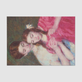 Papel De Seda A lição de crochê (duas irmãs)