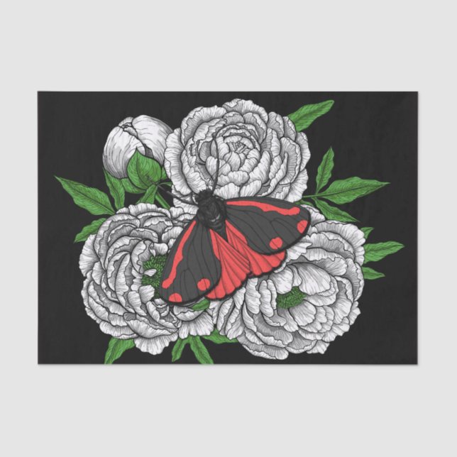 Papel De Seda A mariposa cinabar (Frente )