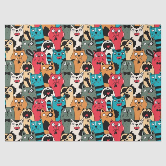 Papel De Seda A multidão de gatos (Frente )