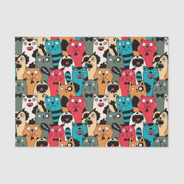 Papel De Seda A multidão de gatos (Frente )