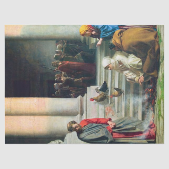 Papel De Seda A negação de Peter por Carl Bloch (Frente )