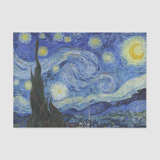 Papel De Seda A Noite Estrelada de Van Gogh (Frente )